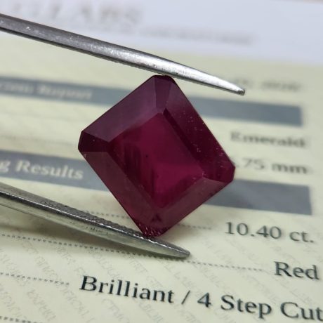 10.40 קראט רובי דם אמיתי יונה מטופל גלס מהמם ליטוש אמרלד