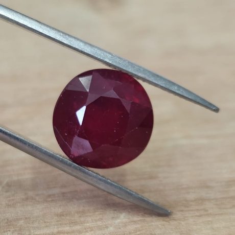 11.35 רובי אמיתי מטופל נקיון גלס בצורת אבן עגולה לשיבוץ