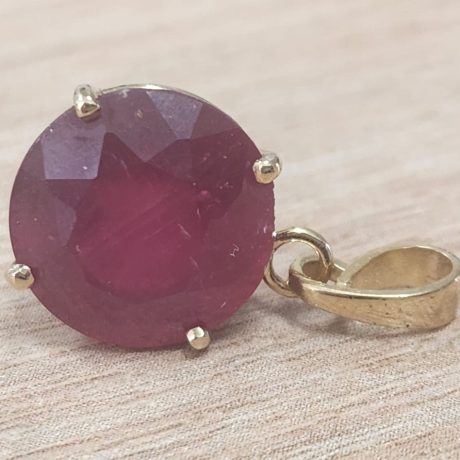 10.05 קראט רובי אמיתי מטופל גלס צבע אודם אמיתי זהב 14 קראט